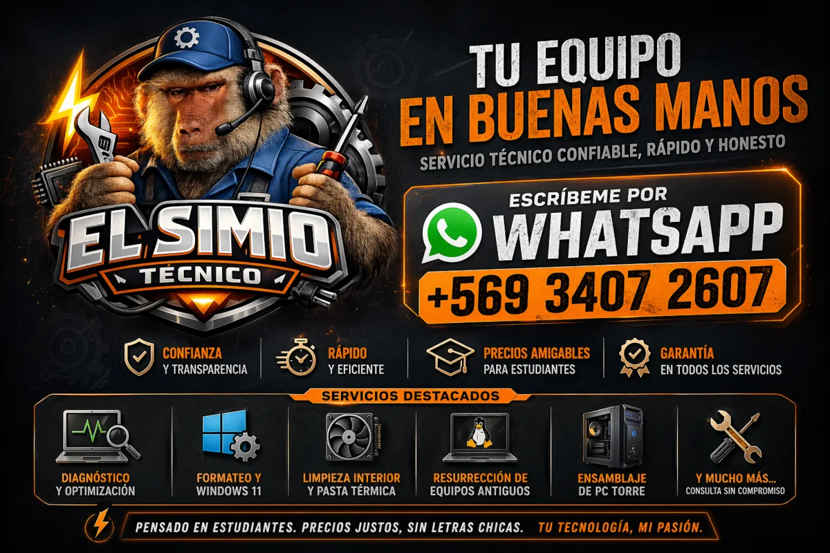 Banner de WhatsApp de El Simio Técnico